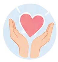 Ilustración de dos manos sosteniendo un corazón
